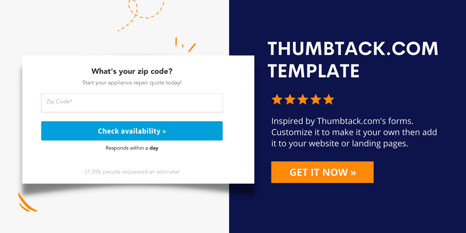 lead generation form template: thumbtack.com