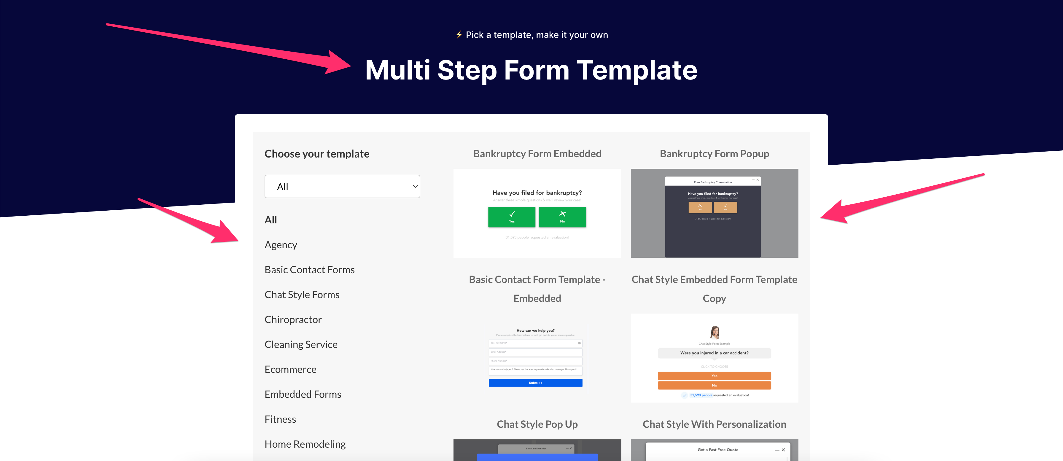 multi step form template