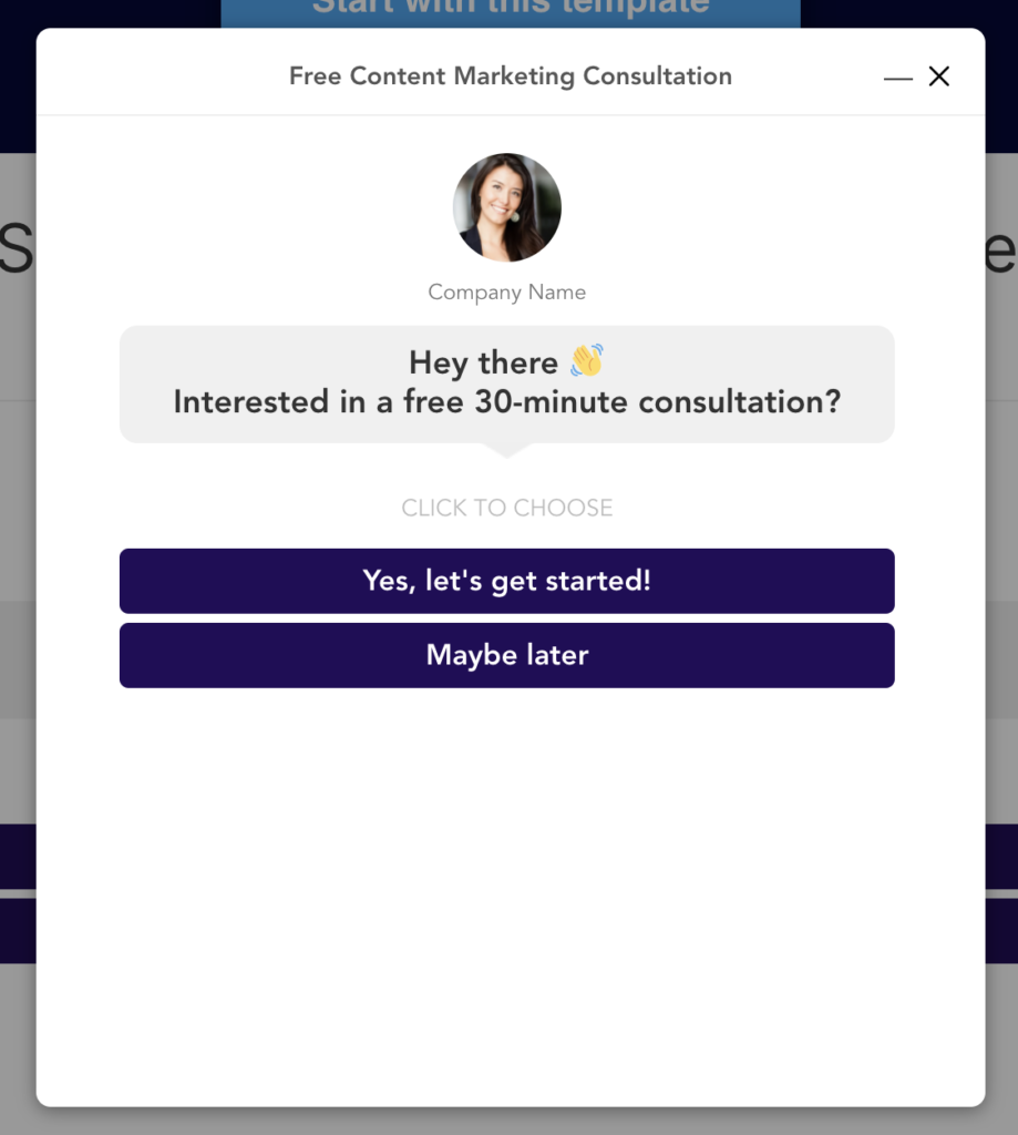 consultation lead form popup