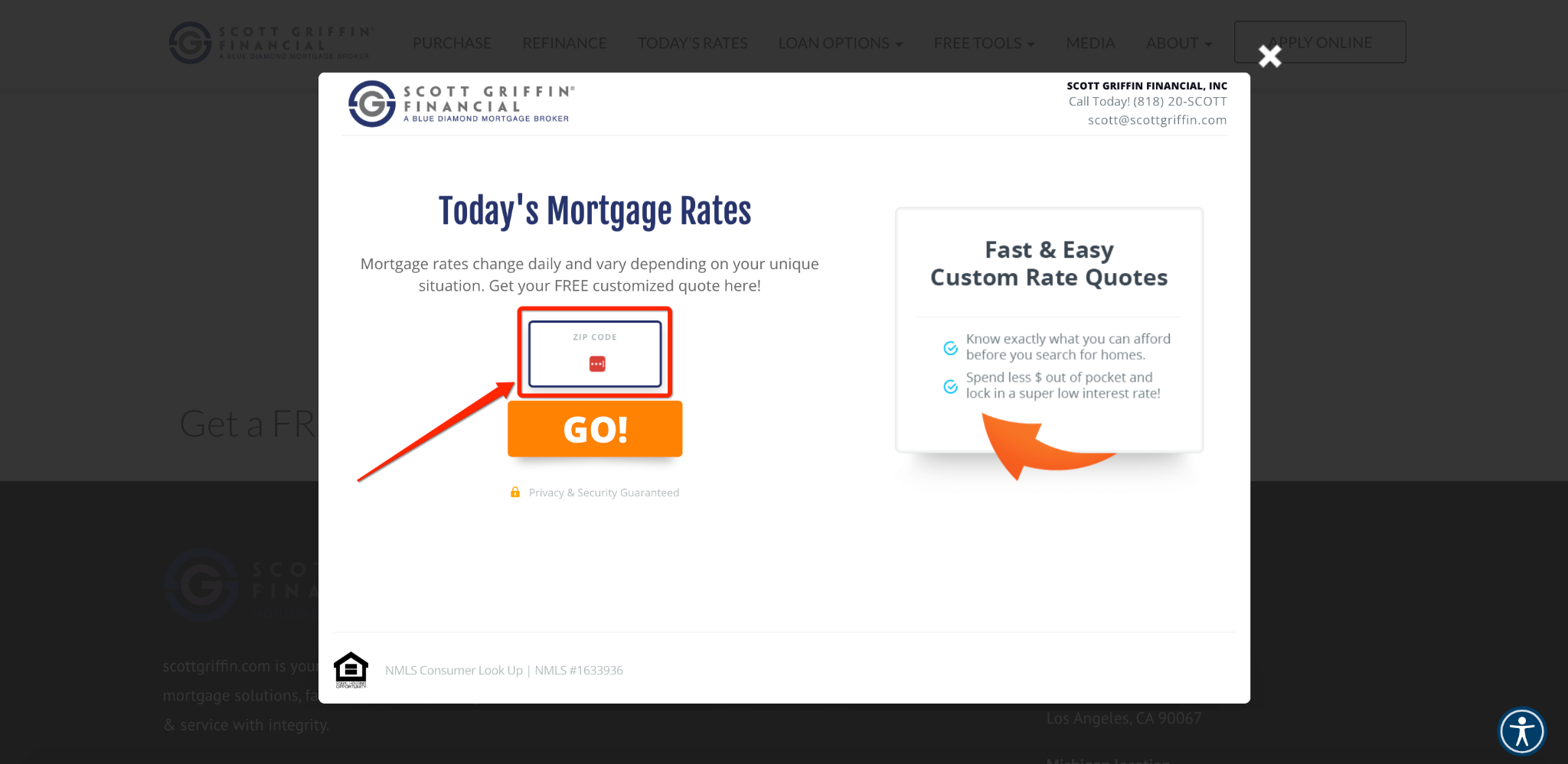 mortgage rates popup