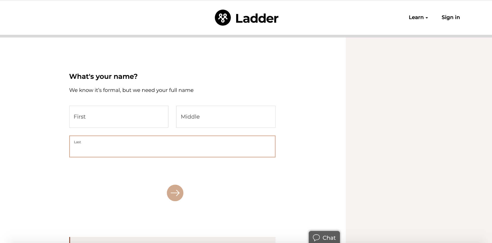 Ladder insurance multi step form