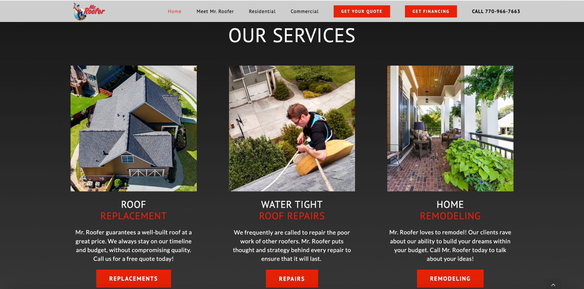 services page for peset control lead gen site