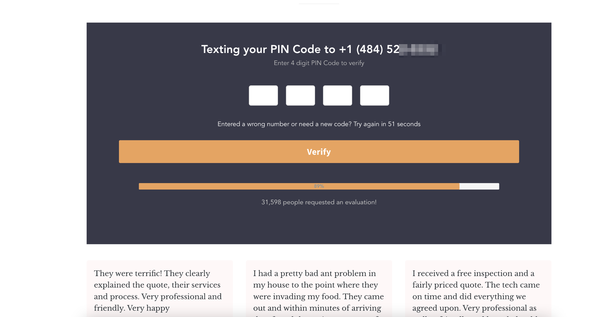 enter one-time pin code