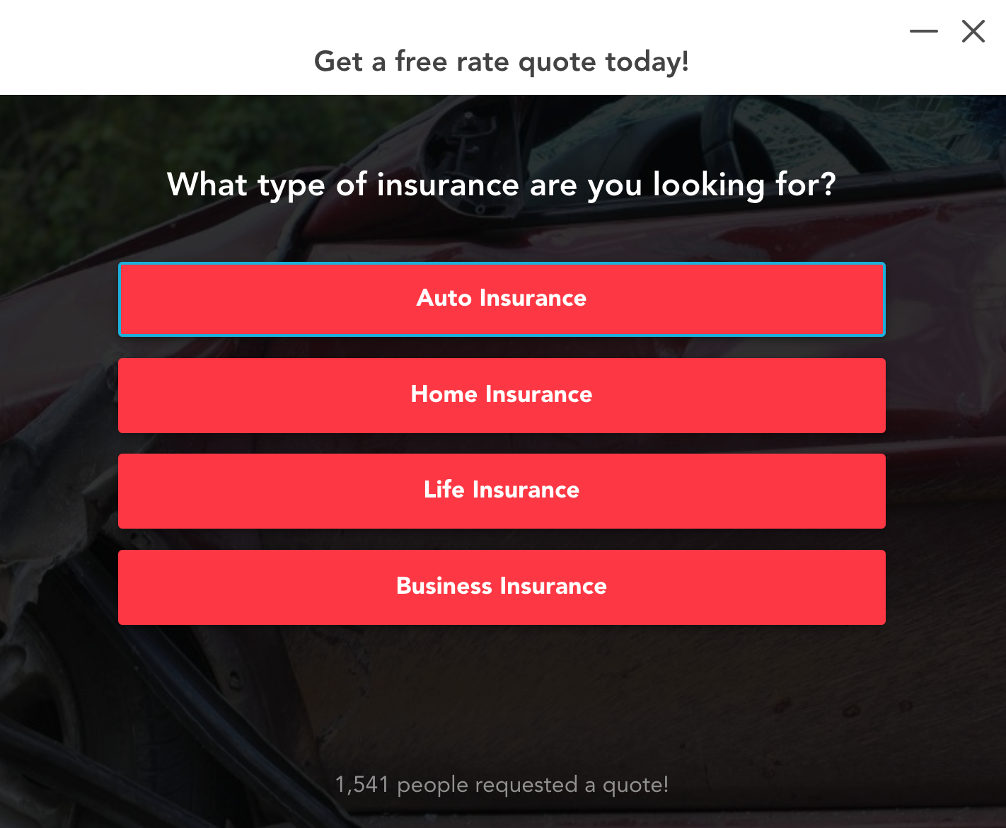 insurance company lead form