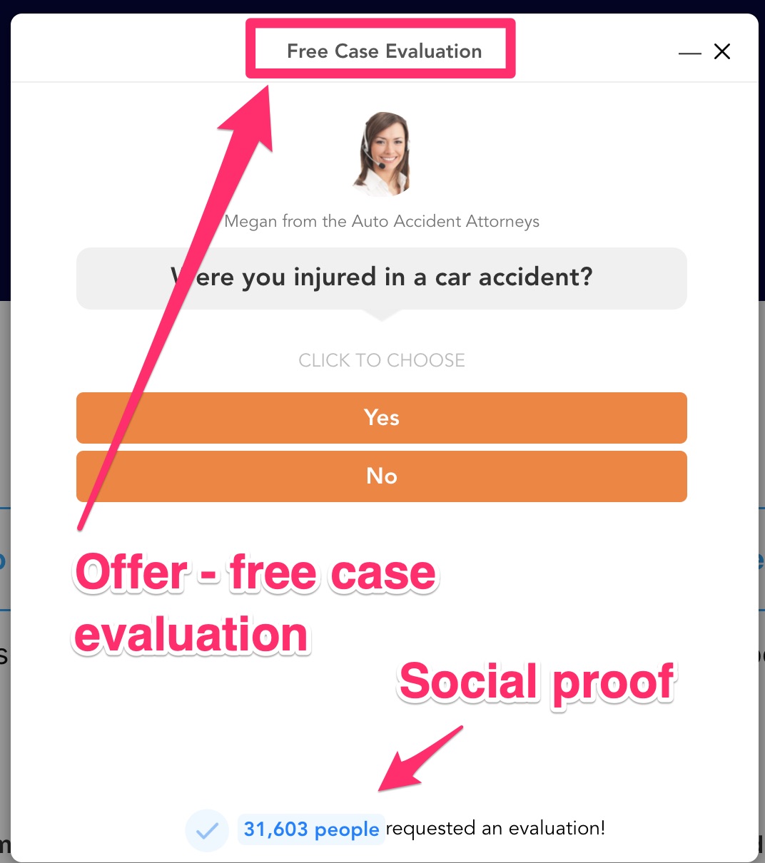 make offer: free case evaluation