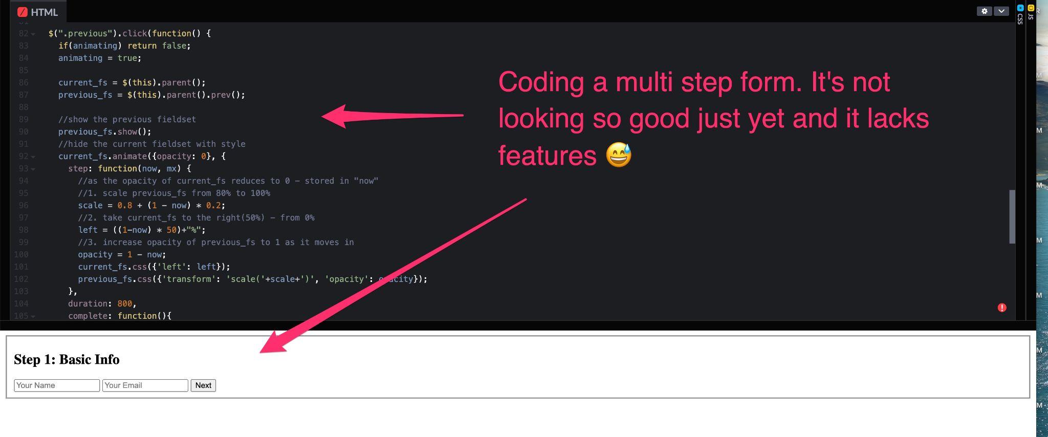 coding a multi step form