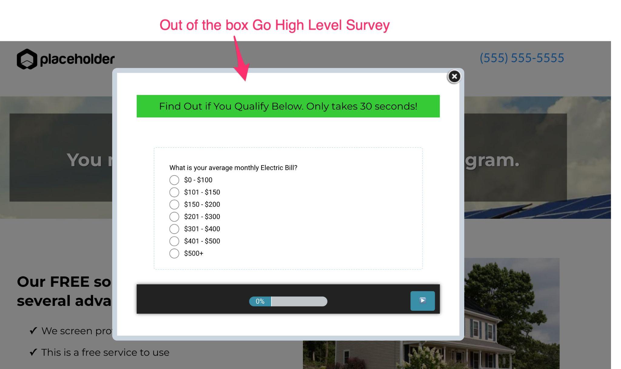 survey built with go high level