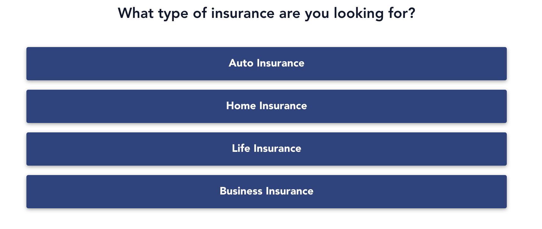 1. Insurance lead gen quiz