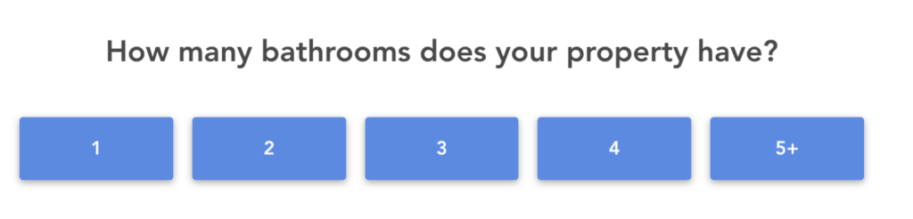 home valuation survey asking how many bahtrooms the property has