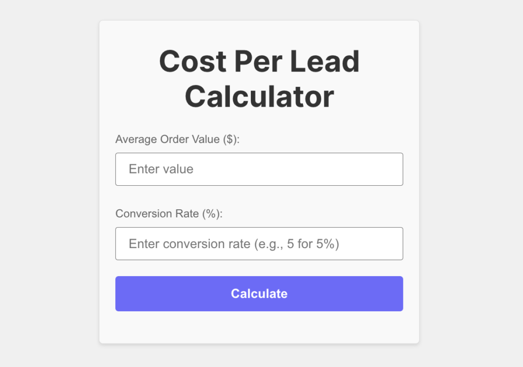 cost per lead calculator