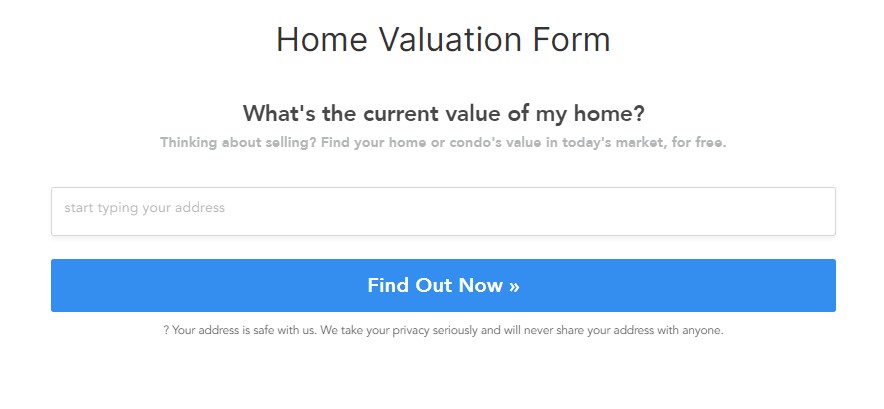 home valuation form