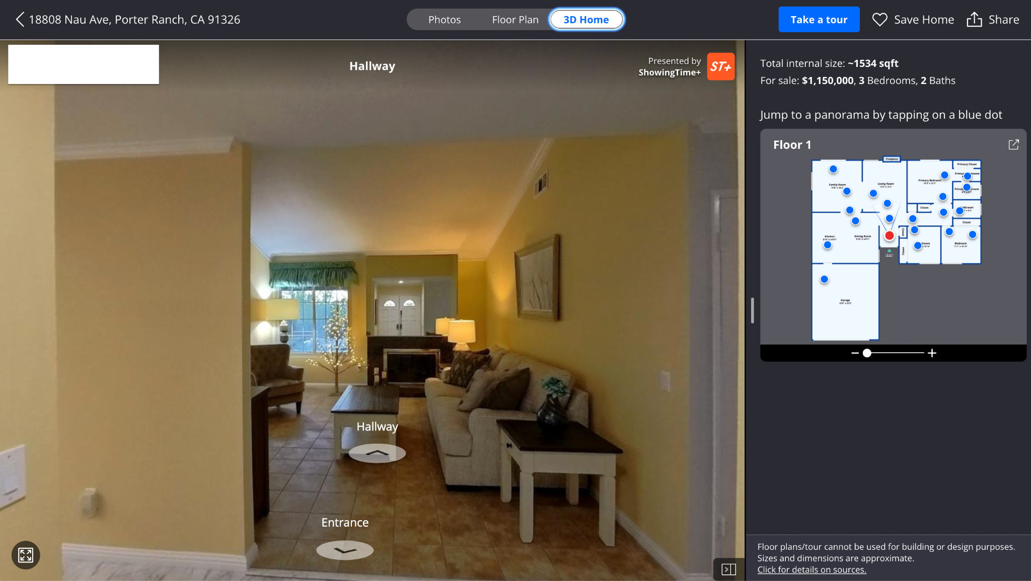 Zillow's 3d home tour